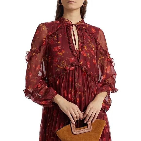 CINQ A SEPT Robin Floral Print Long Sleeve Minidress - Picture 5 of 11